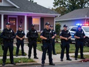 Police officers responding to an incident in North Philadelphia