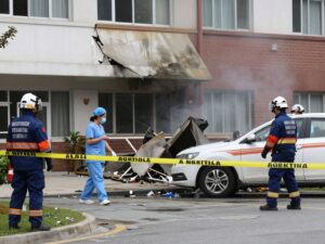 Emergency responders at the site of a nursing home explosion in suburban Philadelphia.