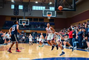 Overbrook Panthers competing in a high school basketball game