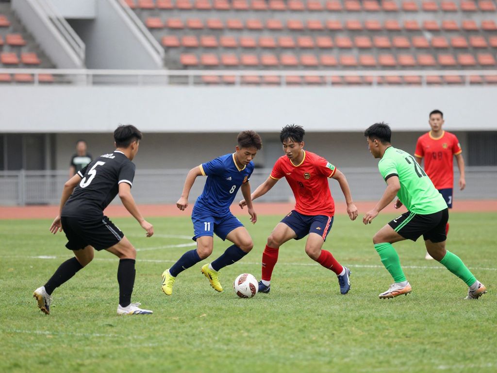 Penn football players in action on field during a game