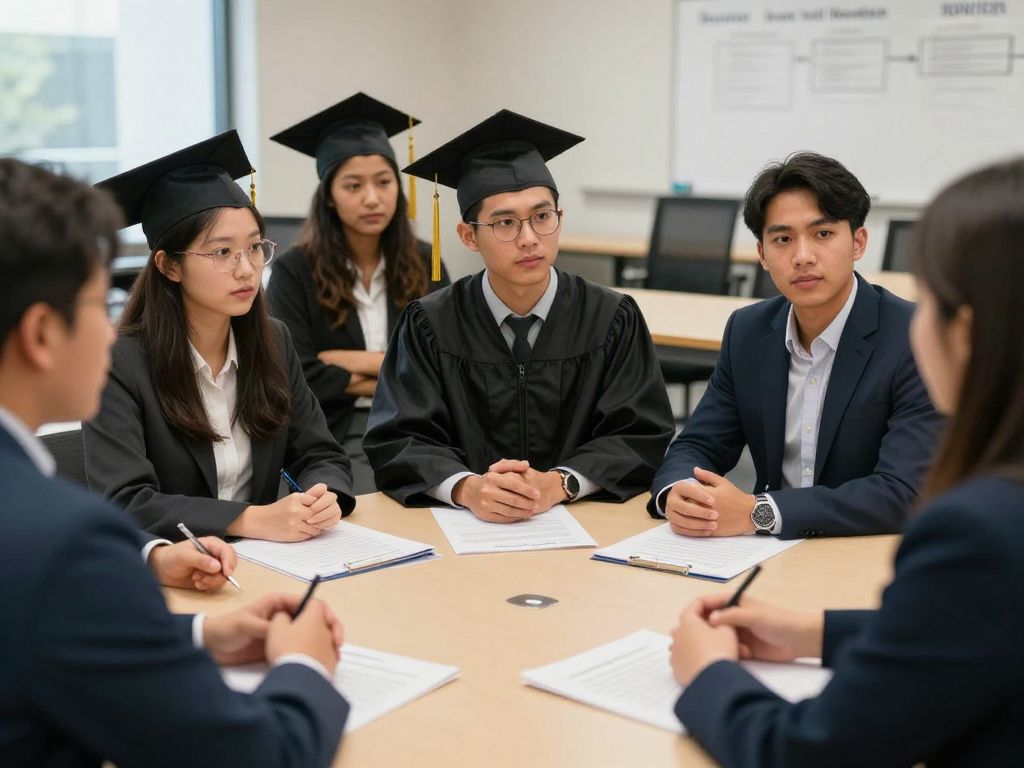 Graduate students at a union meeting discussing strike actions.