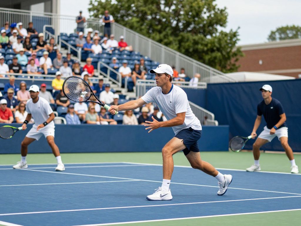 Men's tennis match between Penn and Navy at Hamlin Tennis Center