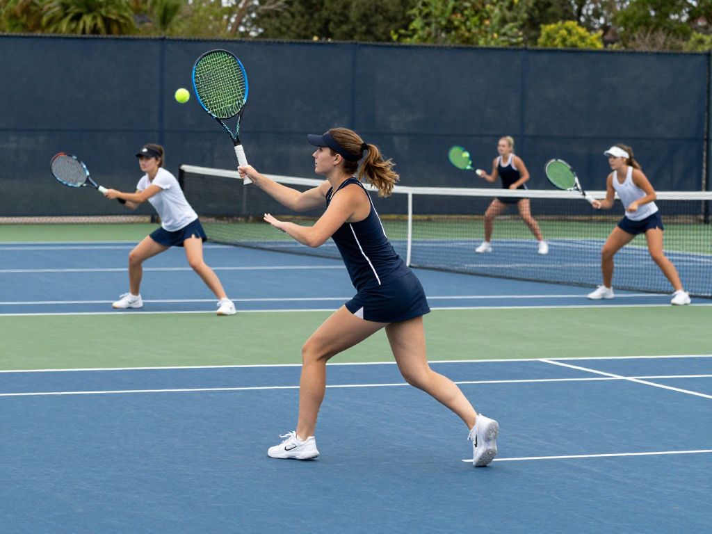 College women's tennis match between Penn and Michigan.