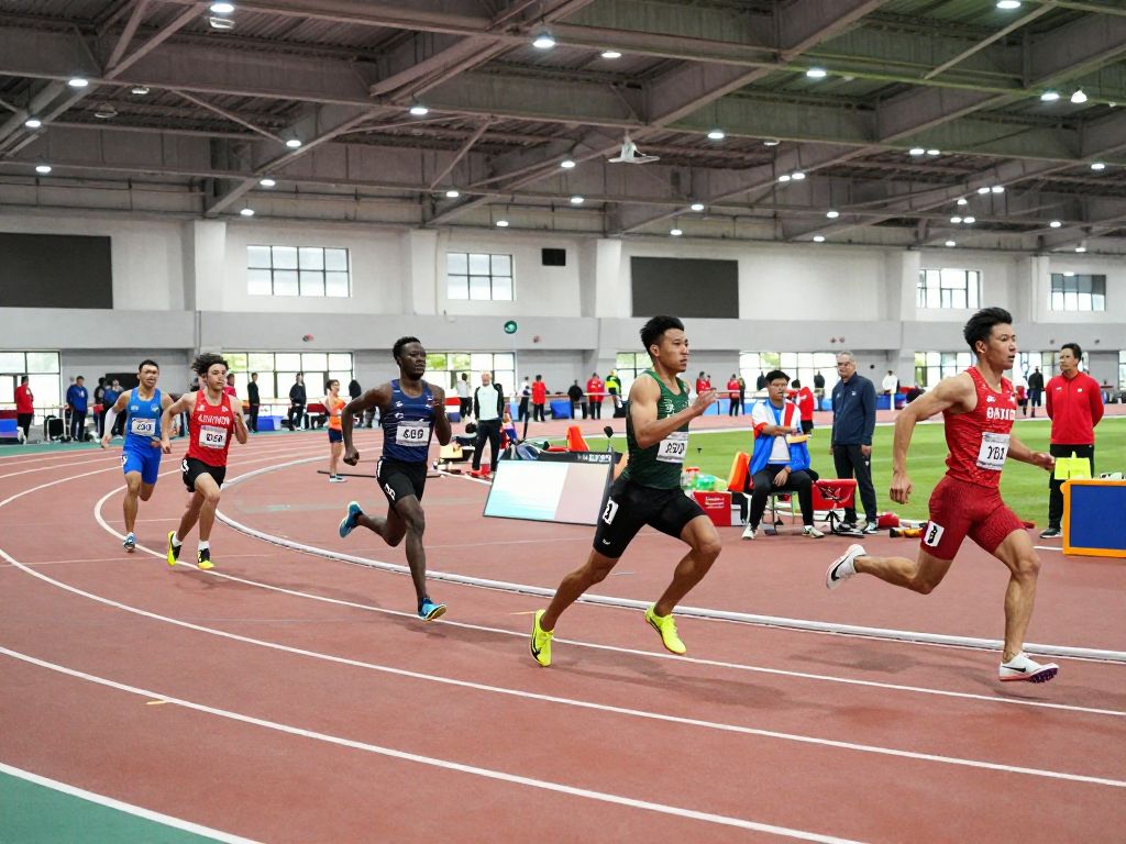 Student-athletes competing at the Penn Select Indoor Meet
