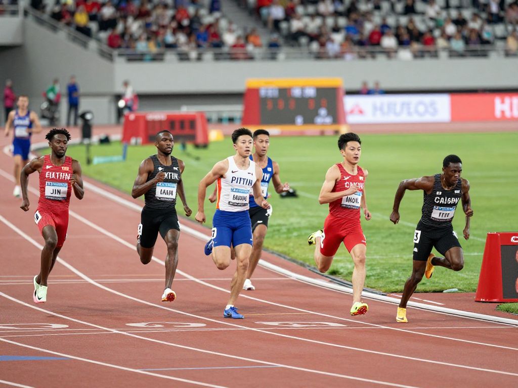 Athletes from the Penn Track and Field team competing at the Quaker Invitational