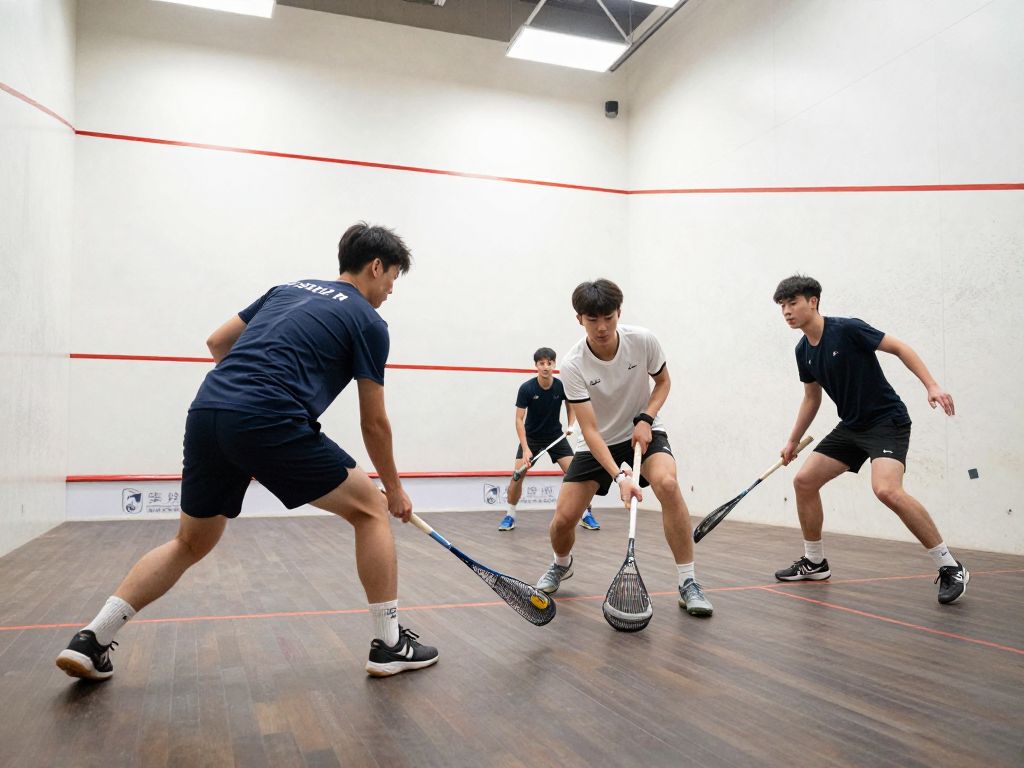 Action shot from the Penn vs Trinity squash match