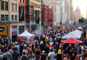 Crowd enjoying various events in Philadelphia