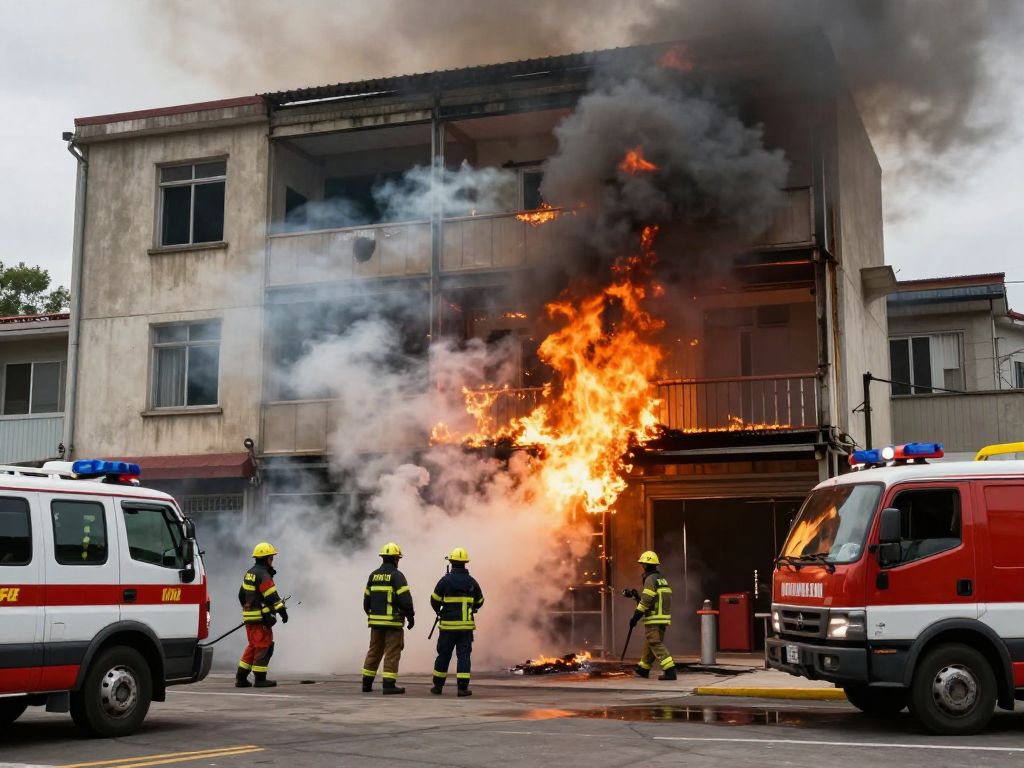 Firefighters battling a blaze in a multi-occupancy building in Philadelphia