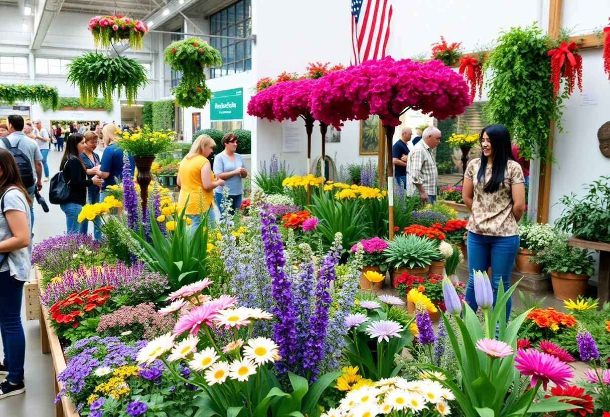 Colorful floral displays at the Philadelphia Flower Show