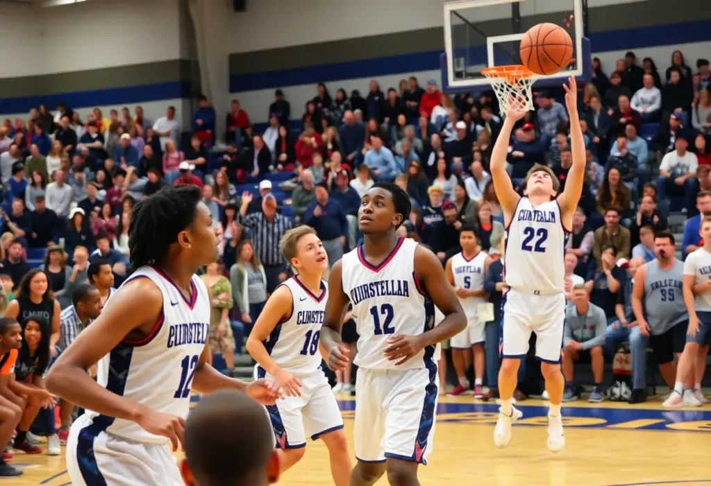 Philadelphia high school basketball teams competing in a game