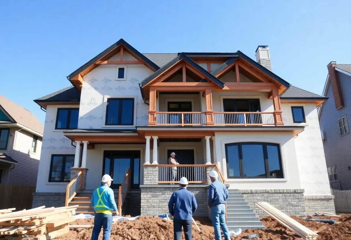 Construction site of a custom home in Philadelphia