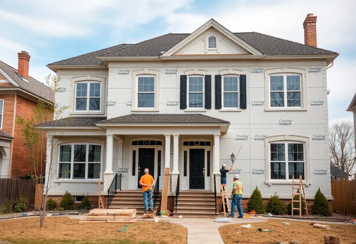 Residential construction in Philadelphia featuring local architectural designs.