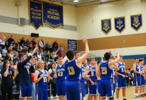 Philadelphia Military Academy Lions basketball team during a game