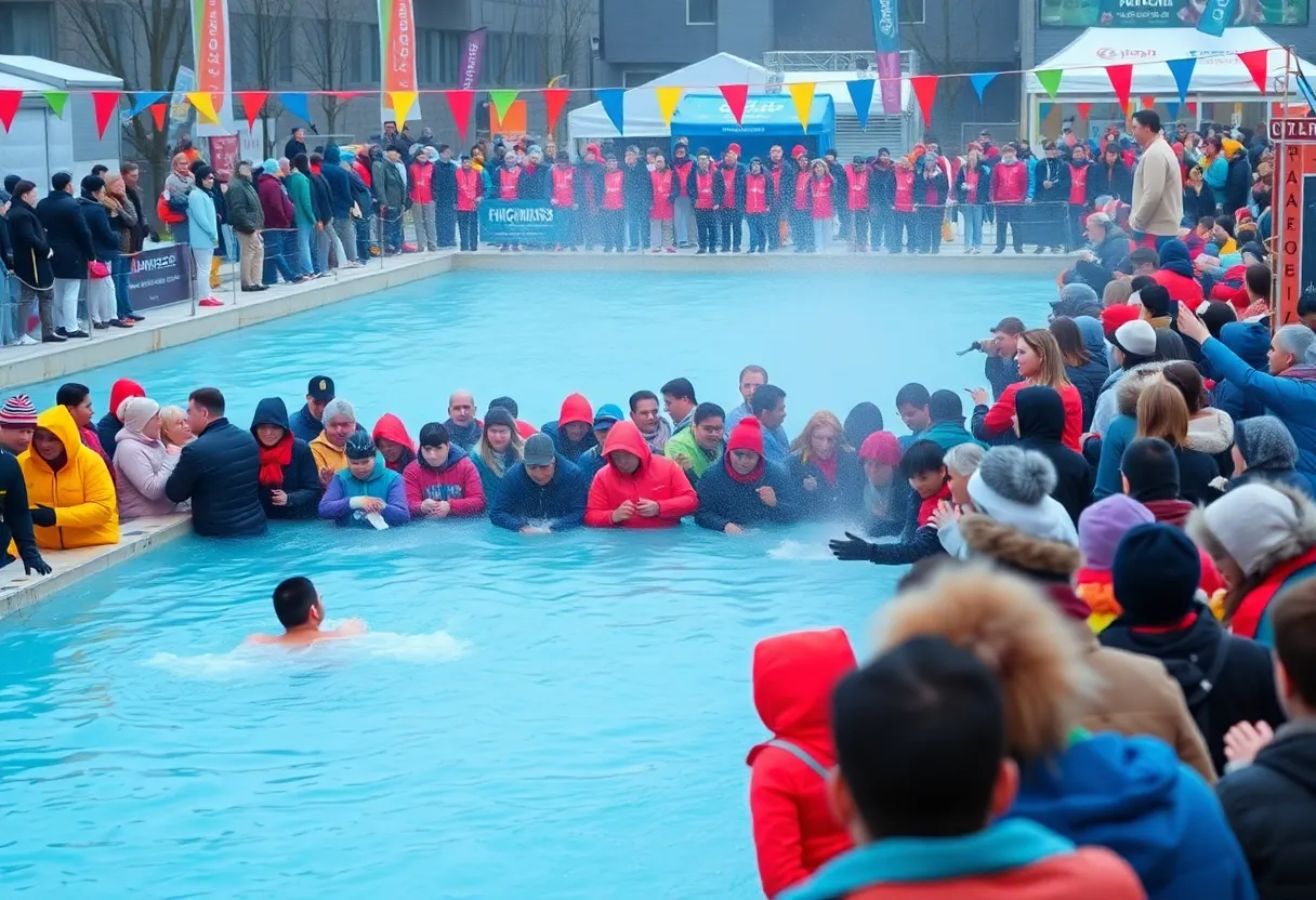 Participants preparing for the Philadelphia Polar Plunge