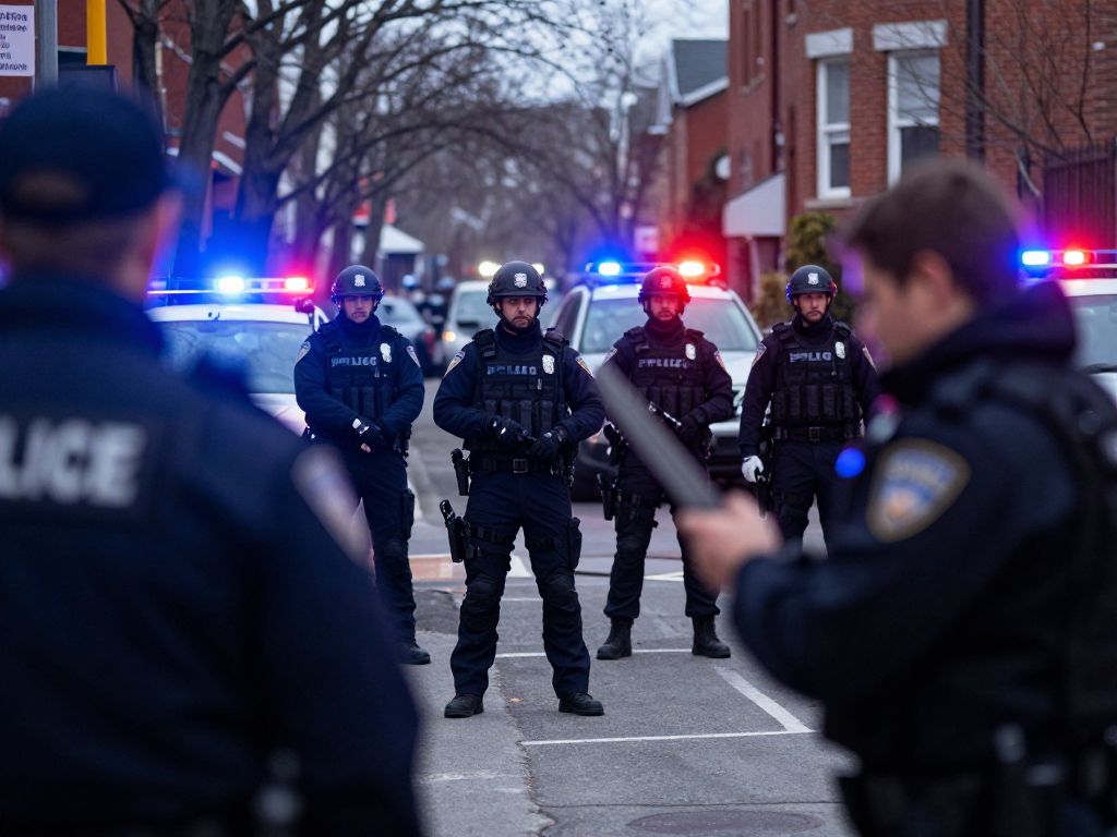 Police responding to a crisis involving a knife-wielding individual