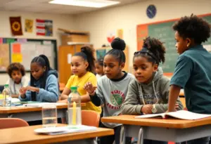 Students in a classroom at a Philadelphia high school