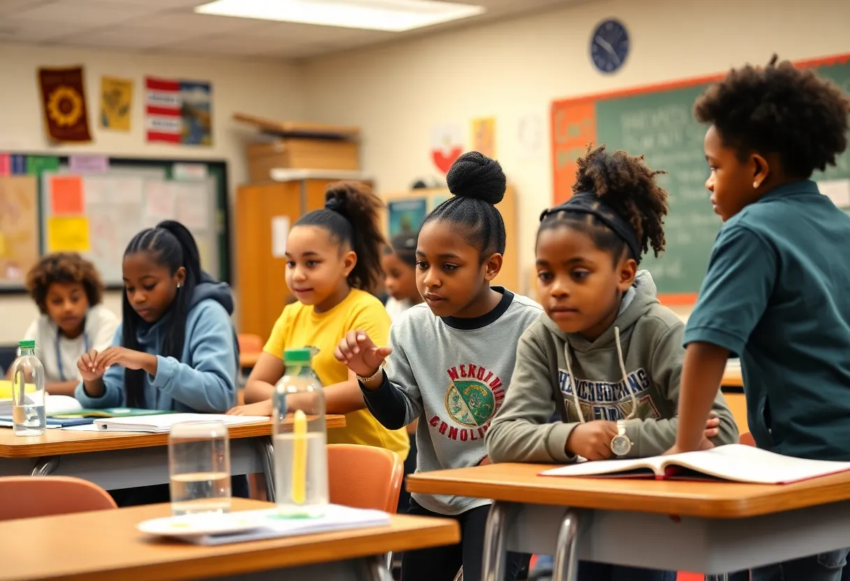 Students in a classroom at a Philadelphia high school