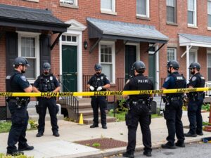 Police investigating a shooting scene in the Logan section of Philadelphia