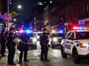 Police activity at a crime scene on North Broad Street in Philadelphia