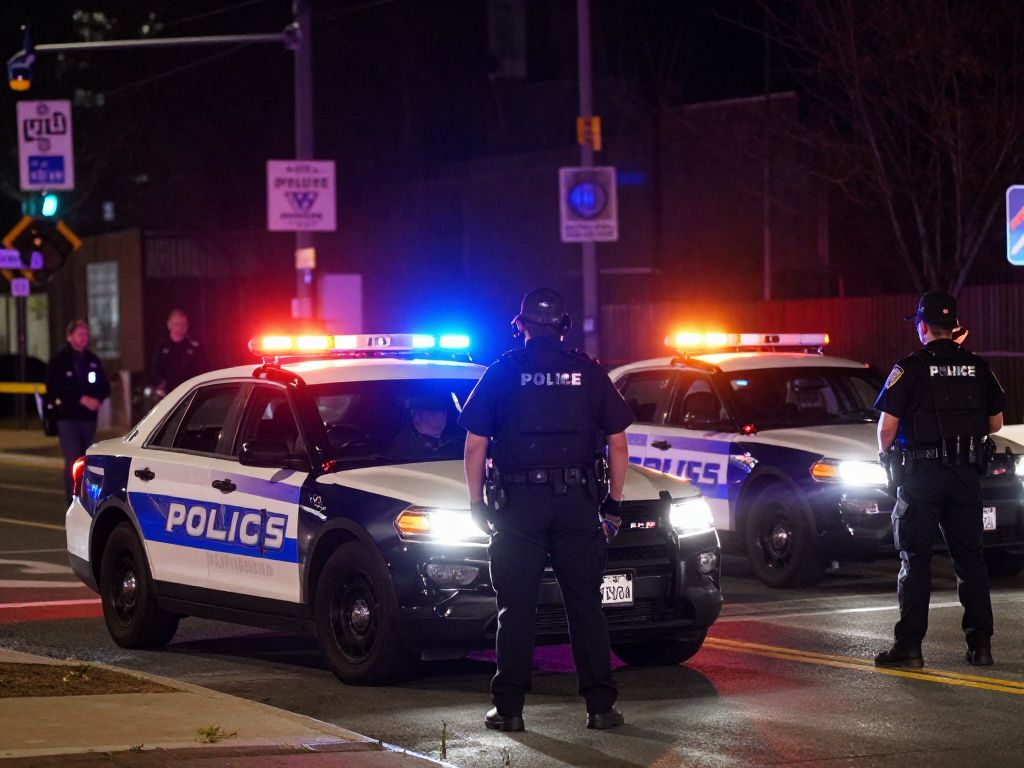 Police vehicles at the scene of a crime investigation in Northeast Philadelphia