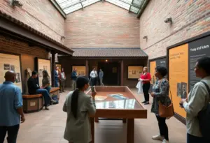 Historical exhibit at the President's House Site highlighting slavery.