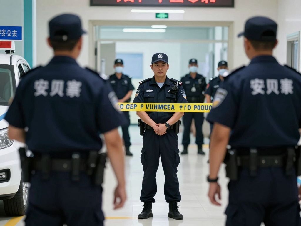 Police outside a hospital in Philadelphia responding to a prisoner escape