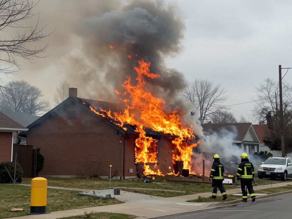 Firefighters battling a blaze at a rowhome in Ogontz neighborhood, Philadelphia