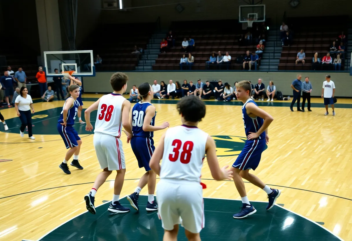 Scranton Prep boys' basketball team playing a game