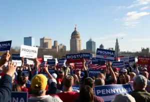 A lively rally for Governor Shapiro's re-election campaign with supporters in Pennsylvania.