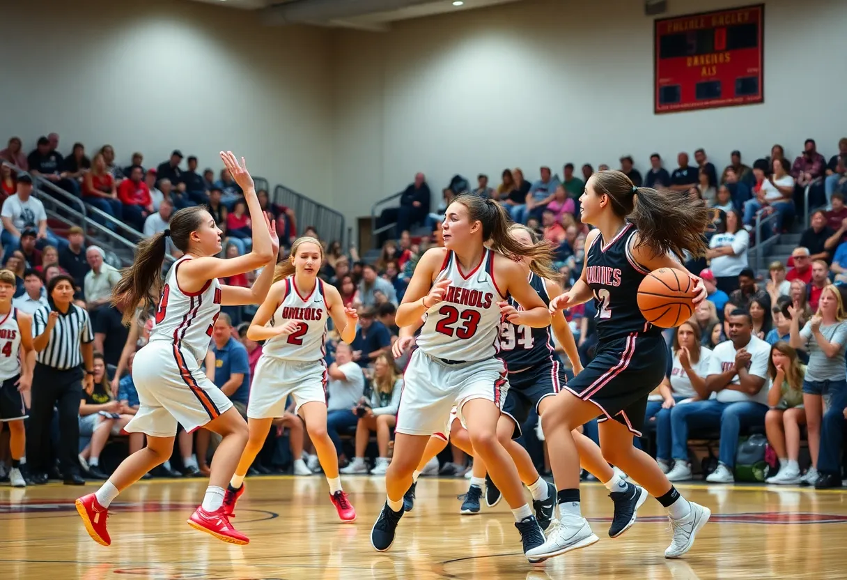 Simon Gratz High School girls basketball team celebrating their victory