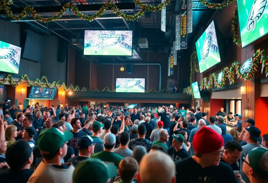 Fans celebrating Super Bowl LX in Philadelphia