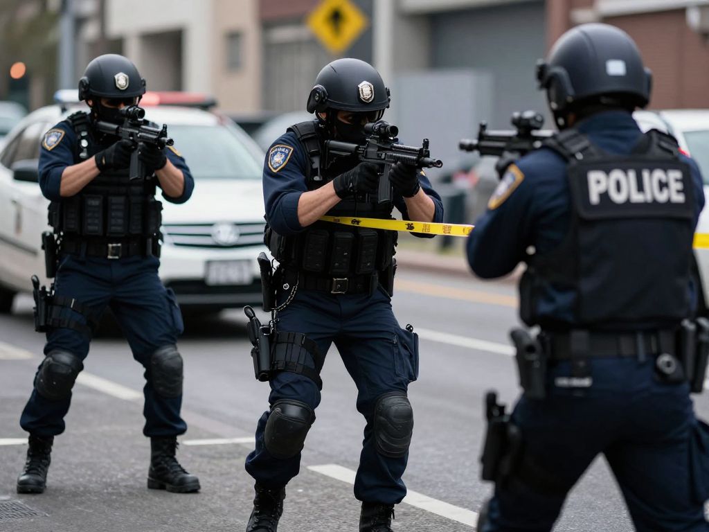 Police SWAT team conducting an arrest in Philadelphia