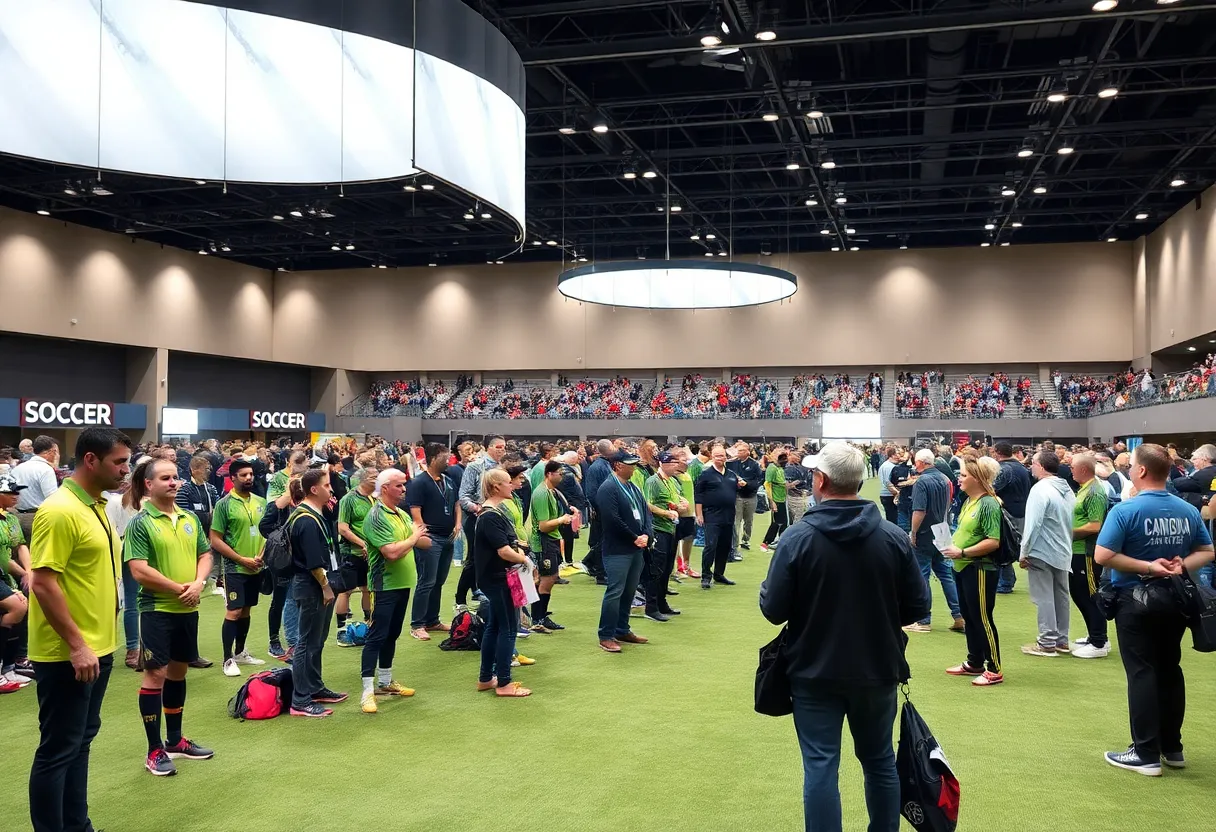 Soccer coaches participating in educational sessions at the convention.