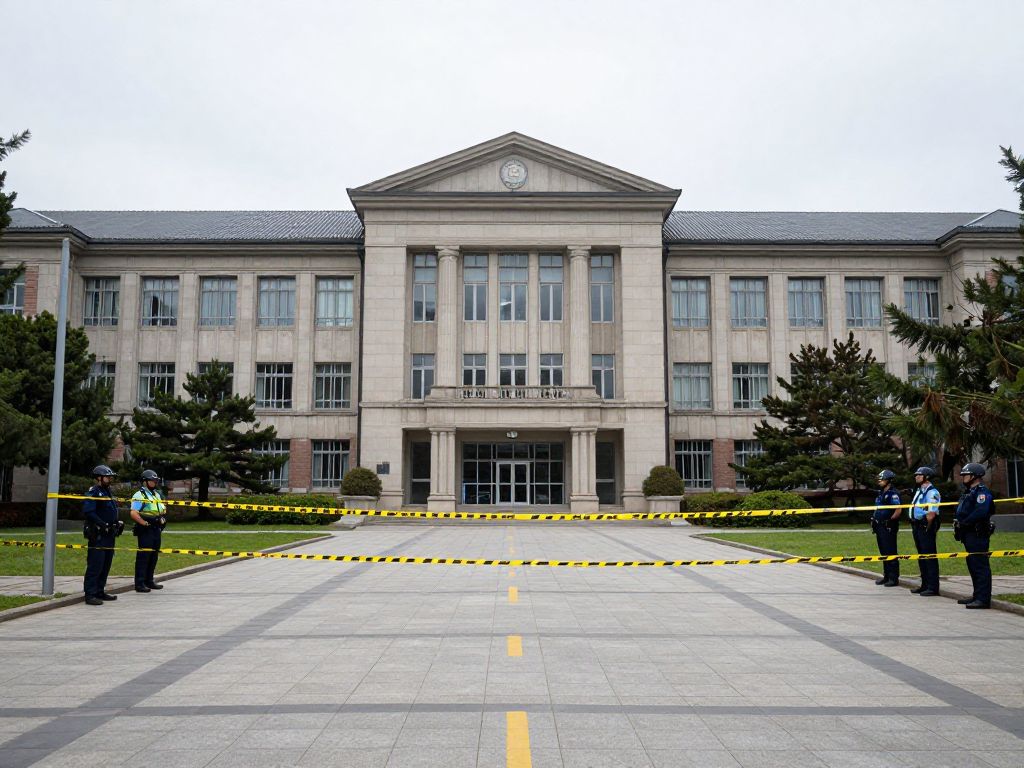 Empty academic building at Villanova University due to threat of violence