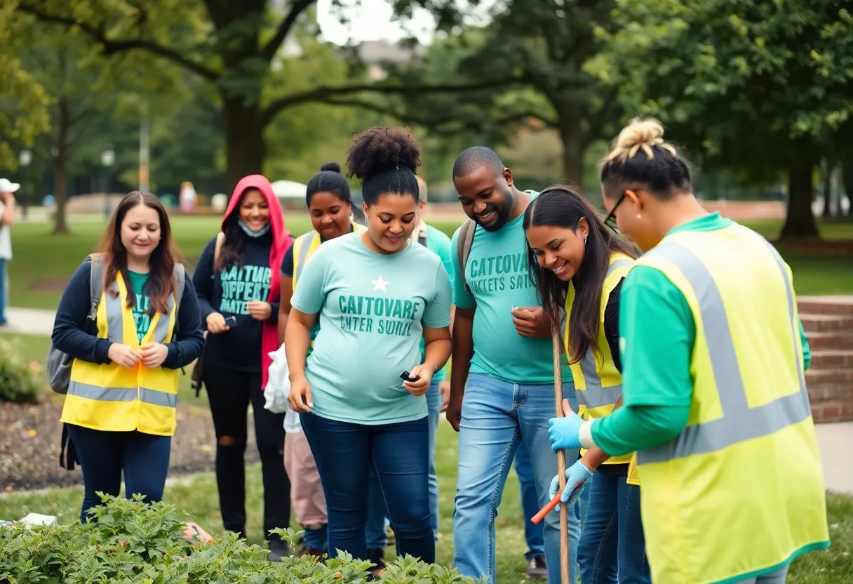 Volunteers collaborating on service projects in Philadelphia.