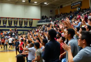 West Philadelphia Speedboys basketball game with fans cheering