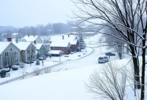 Snow-covered landscape in Chester County, PA