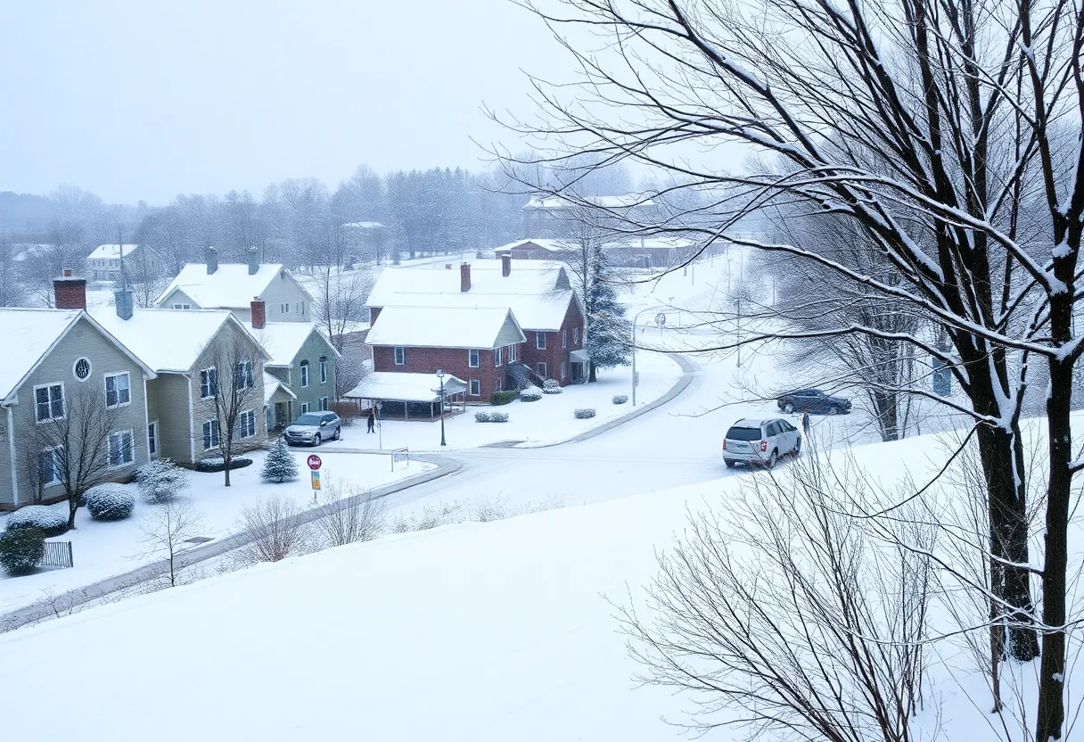 Snow-covered landscape in Chester County, PA