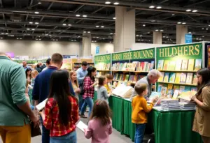 Families and children participating at the African American Children's Book Fair