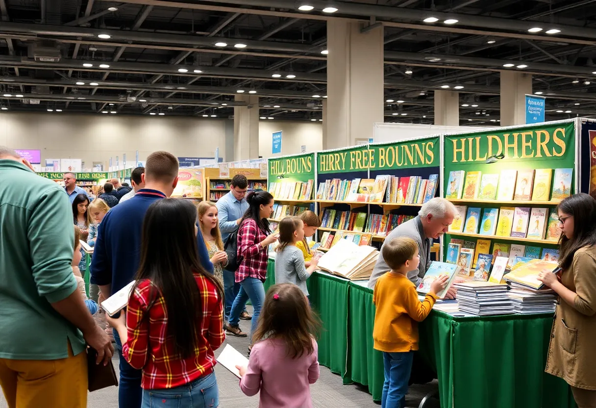 Families and children participating at the African American Children's Book Fair