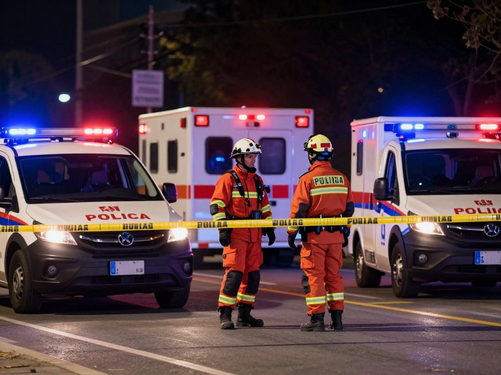 Police and emergency responders at a crime scene in North Philadelphia.