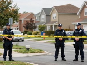Police investigating a crime scene in Upper Merion Township