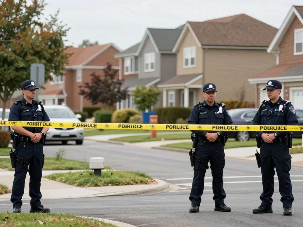 Police investigating a crime scene in Upper Merion Township