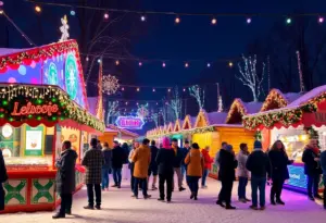 Freezefest winter festival scene in Delaware County with people enjoying activities.