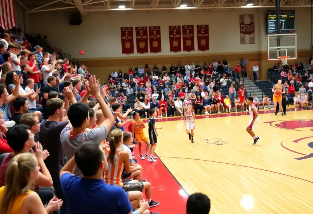 High school basketball teams in Pennsylvania competing on the court