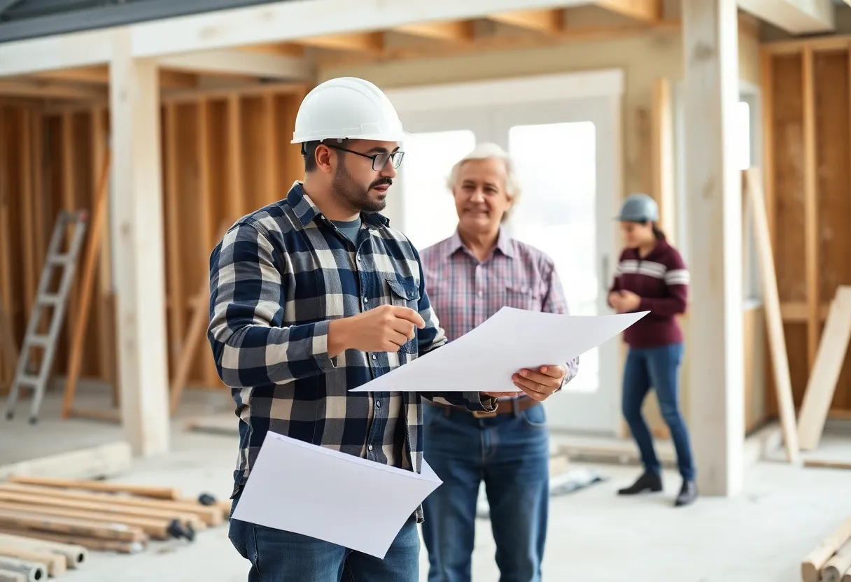 Contractor consulting with homeowner in Philadelphia