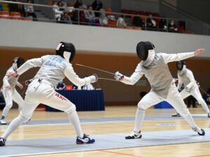 Collegiate fencing match at the Ivy League Championships