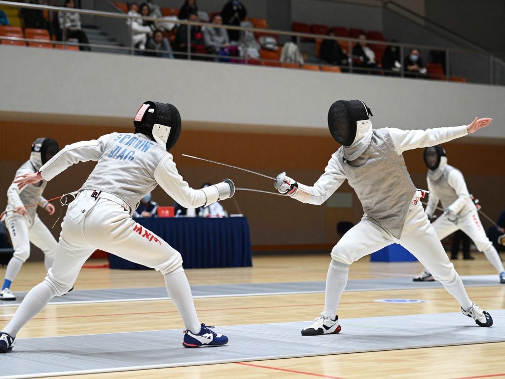 Collegiate fencing match at the Ivy League Championships