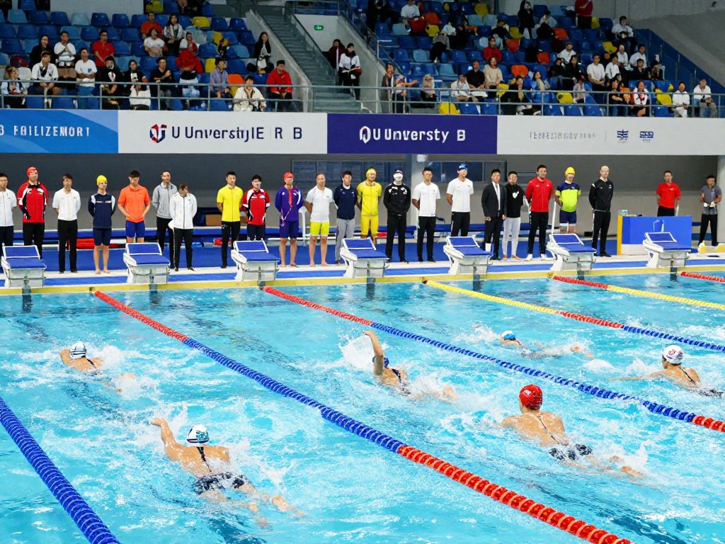 Penn Women's Swimming Team competing at Ivy League Championships