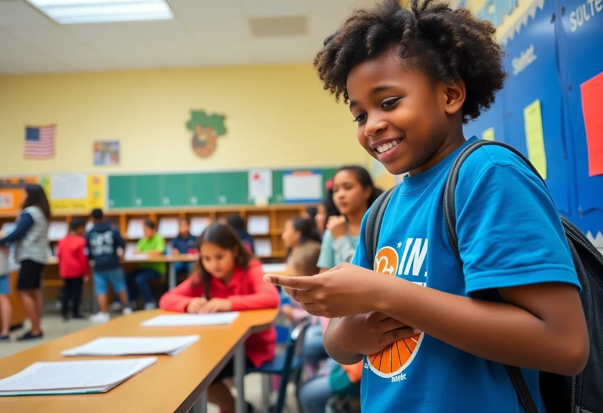 Students participating in activities at Julia R. Masterman Laboratory and Demonstration School in Philadelphia.